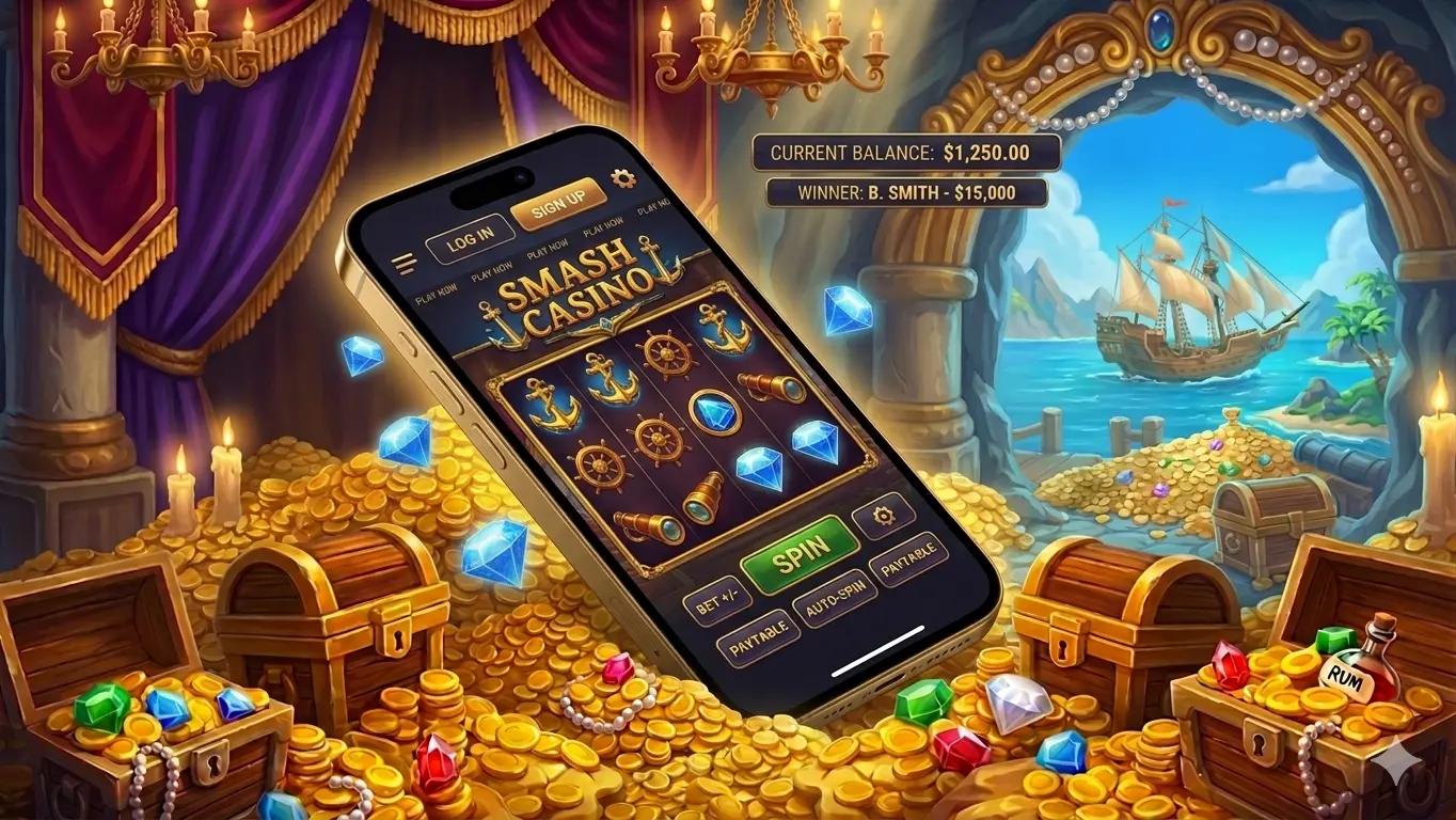 Smash Casino and sportsbook on a smartphone